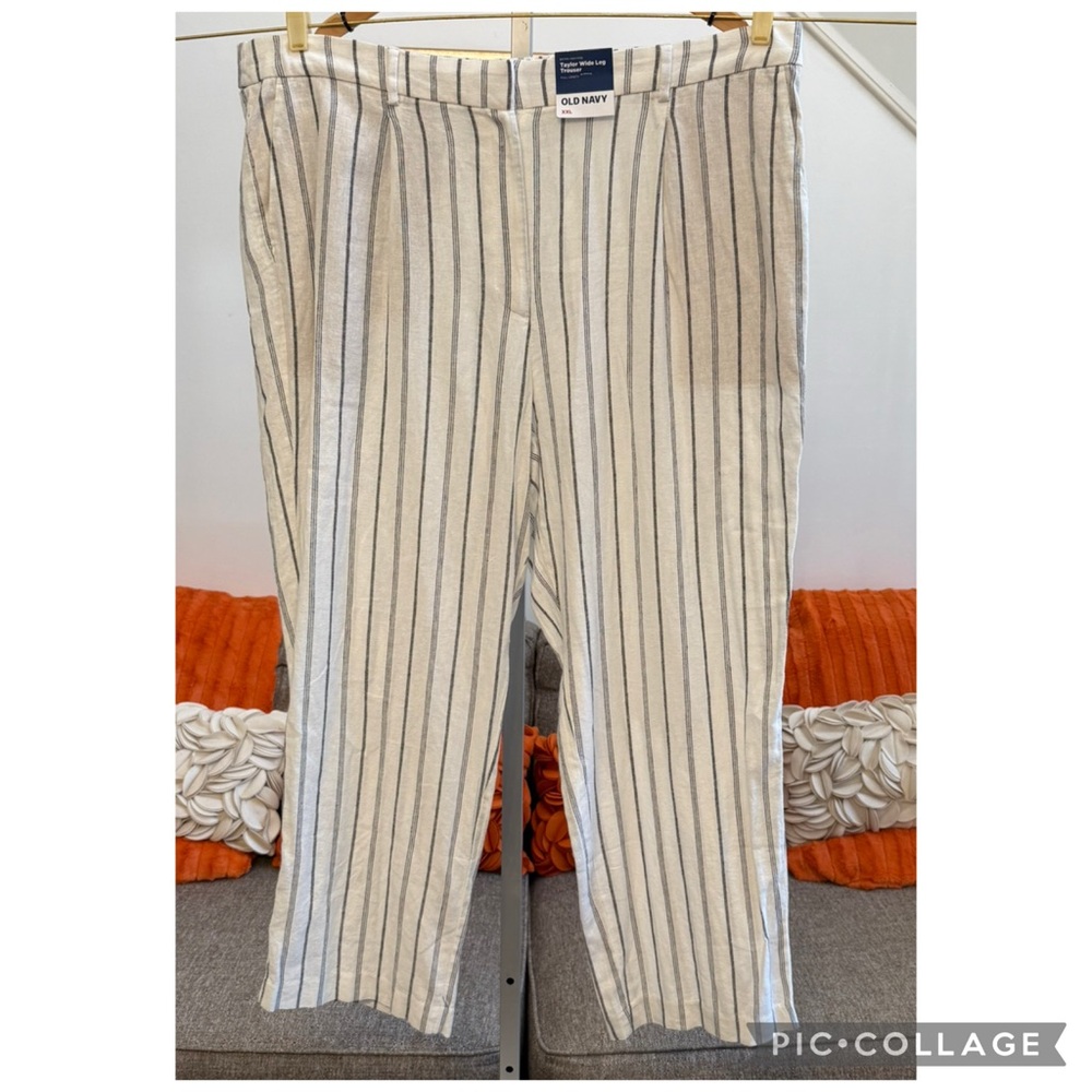❣️🆕Old Navy Taylor Linen-Blend Fitted Blazer & Wide-Leg Trouser Pants Suit Set❣️ - Picture 4 of 12
